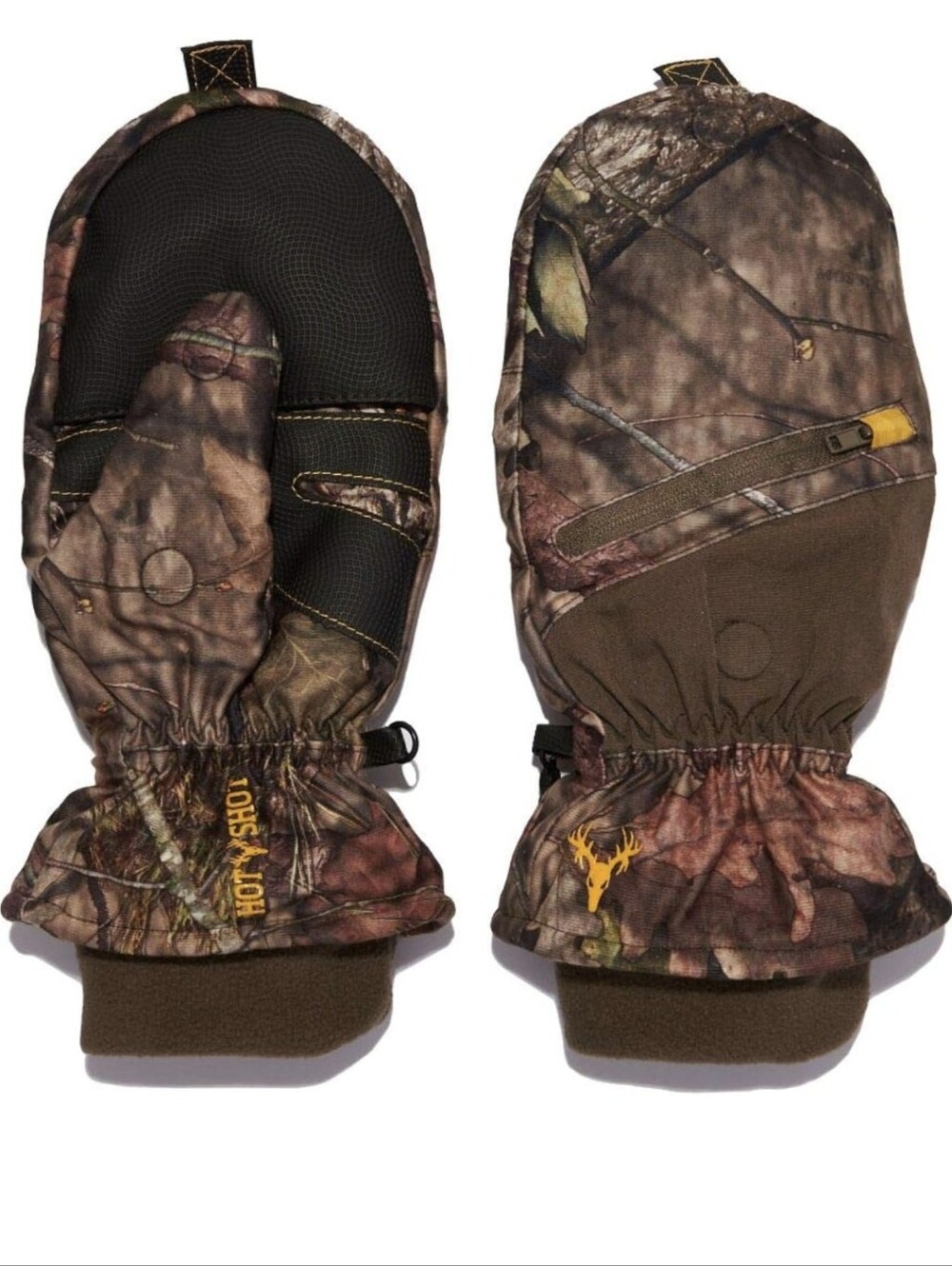 HOT SHOT Men’s Camo Huntsman Pop-Top Mittens – Outdoor Hunting Camouflage